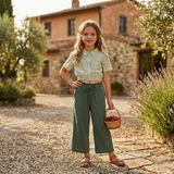 Kid Girls Olive Palazzo Pant