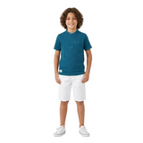 Kid Boys Solid Grandad Collar T-Shirt