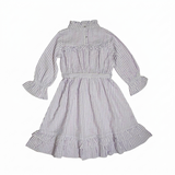 Kid Girls Frill Neck 3/4th Sleeve Dress