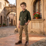 Kids Boys Khaki Full Pant