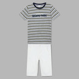 Kid Boys Solid Twill Off White Bermuda