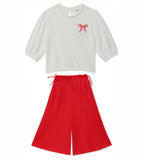 Kid Girls Self Pleated Baggy Pant