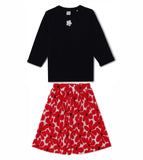 Kid Girls Self Pleated Midi Skirt