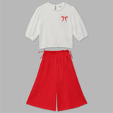 Kid Girl Round Neck  White Short Top