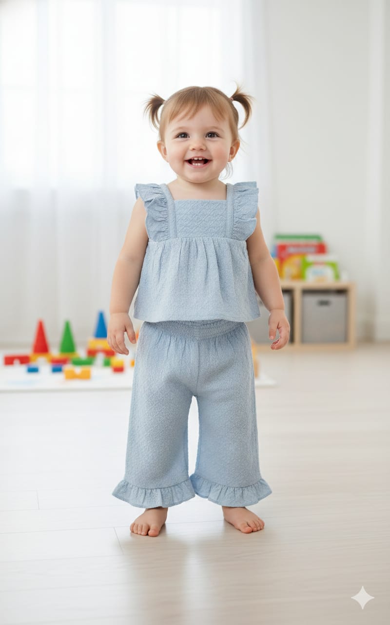 Baby Girls Spaghetti Tank Top With Shorts 2pcs Set