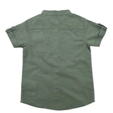 Baby Boys Olive Grandad Collar Half Sleeve Shirt