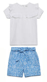 Baby Girls Self Tie Up Waist Printed Shorts