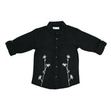 Kids Boys Black Embroidered Full Sleeve Shirt