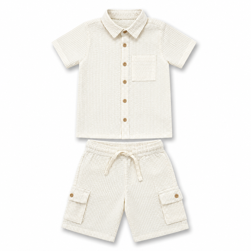 Baby Boys Shirt With Cargo Shorts(2pcs set)