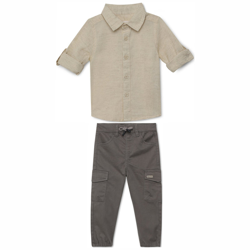 Baby Boys Grey Cargo Jogger Pant