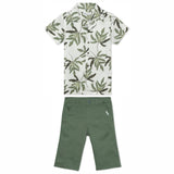 Kid Boys Safari Neck Half Sleeve Printed Shirt